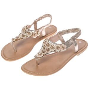 Gold Flower Sandals Size 7